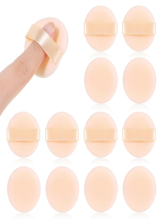 Styquenzer 12 قطعة من إسفنجات البودرة الصغيرة، إسفنجات بودرة ناعمة بلون البشرة، 1.5 بوصة، إسفنجات مكياج من الألياف الدقيقة، إسفنجات مكياج بحجم الإصبع للنساء - Image 1